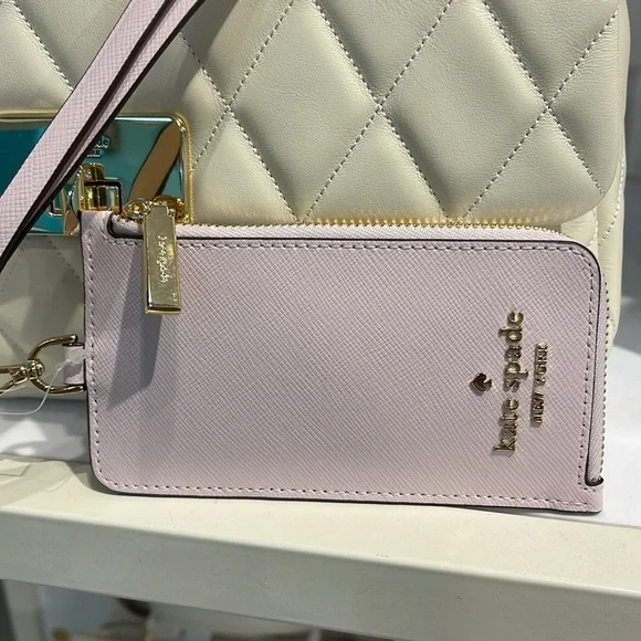 Kate Spade Madison Card Case Lanyard Pale Amethyst NWT - Picture 14 of 16